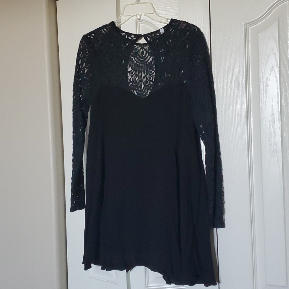 Alter'd State black chiffon and lace dress